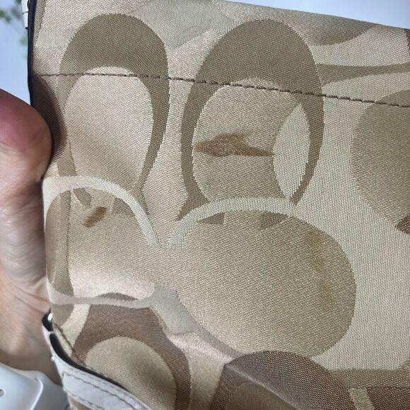 Coach Carly Ivory Cream Tan Monogram Shoulder Bag Purse - Picture 6 of 15